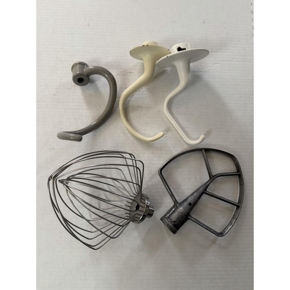 KitchenAid Other - Lot Of 5 Vintage Kitchen Aid Mixer Attachments Beater Dough Hook Whisk Bowl 7qt
